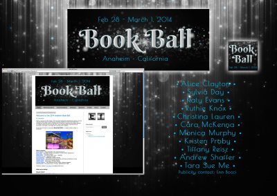 Book Ball 2014 – Web design, social media banners & lanyards